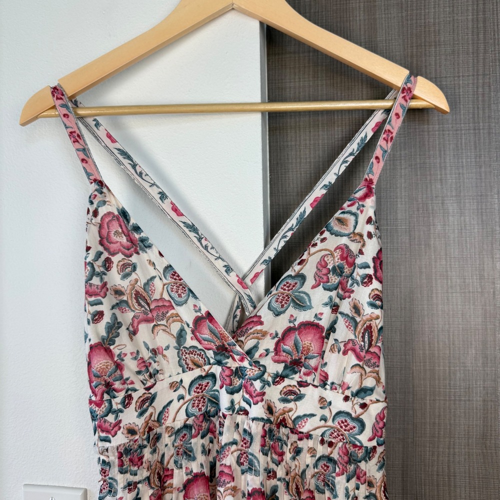 Louise Misha Ecru Cream Indian Floral Arya Maxi Dress Size 38 Medium - Picture 6 of 14
